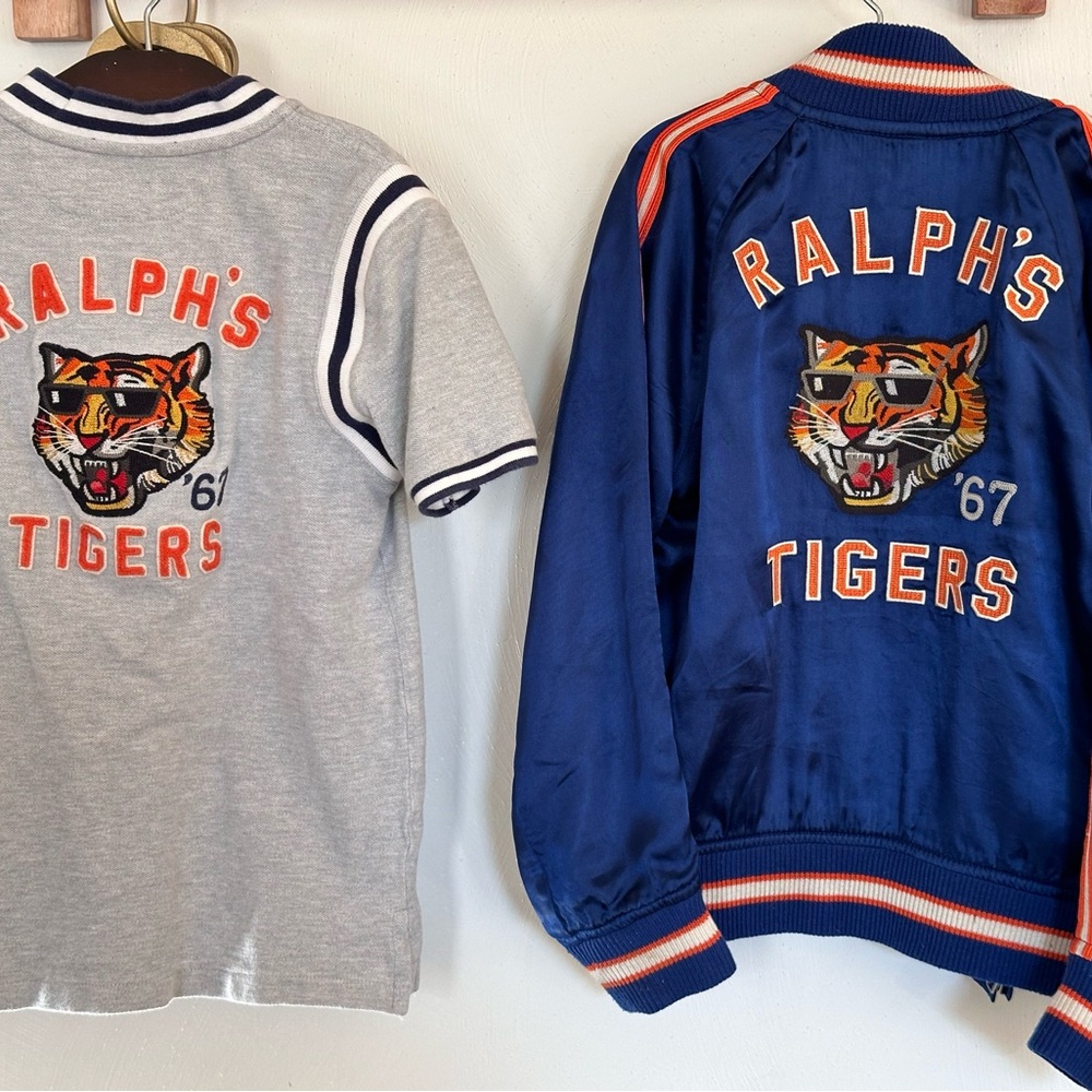 Rare POLO Ralph Lauren Blue Satin Varsity Letterman Jacket Boys 6/7